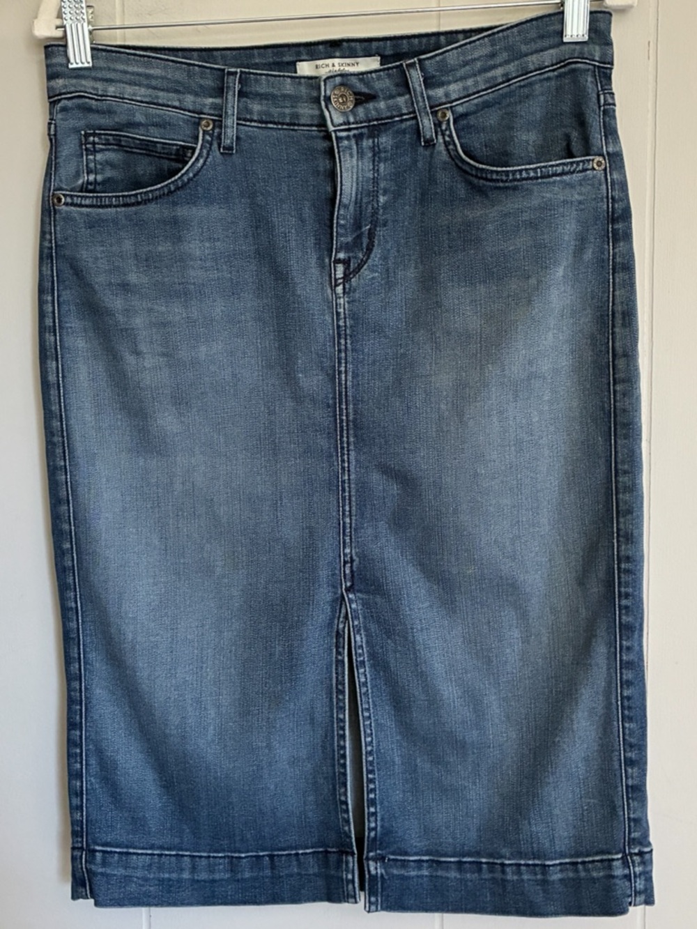 Rich and Skinny Blue Denim Pencil Skirt Y2K IndieSleaze Size 4
